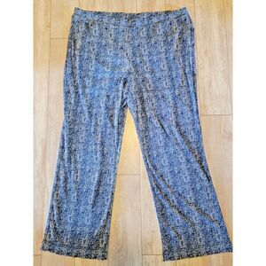 Easywear by CHICO'S 3/XL Blue White Speckled Pull-On Pants‎ Pockets Lightweight